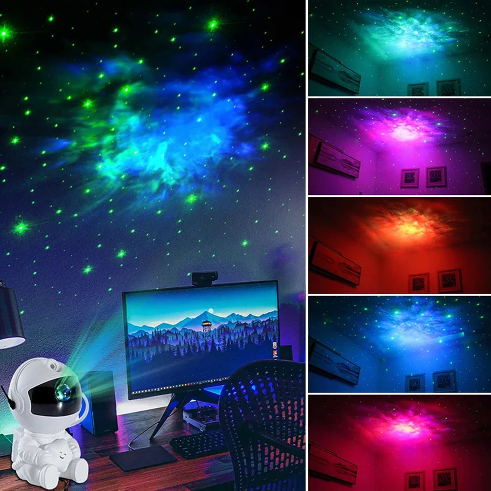 Astronauta Proyector De Galaxias
