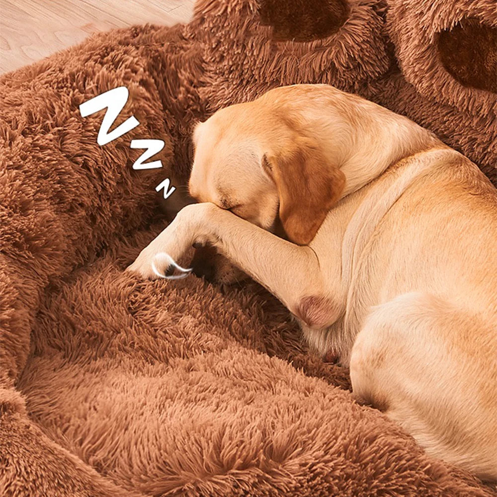 Cama de felpa para cachorros.
