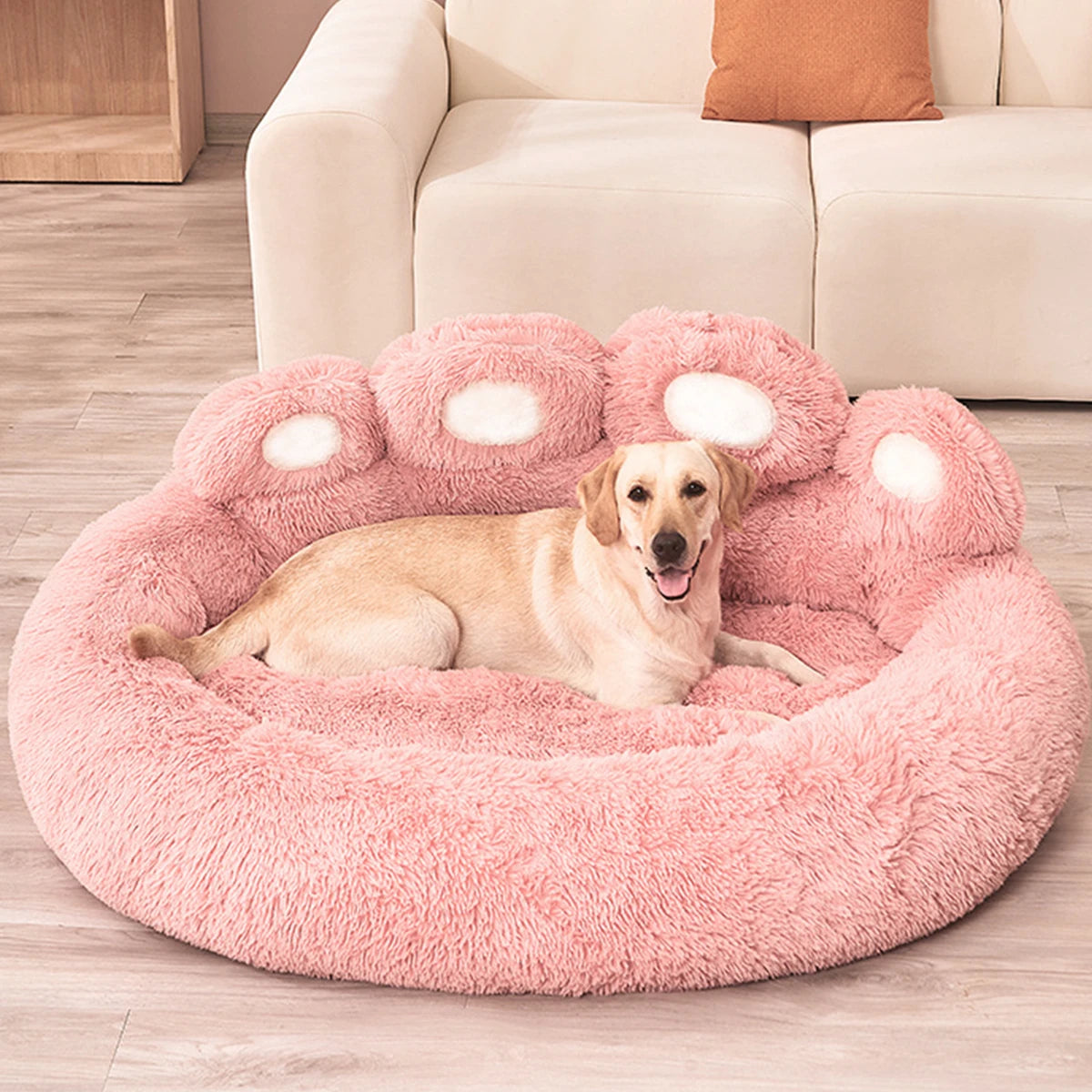 Cama de felpa para cachorros.