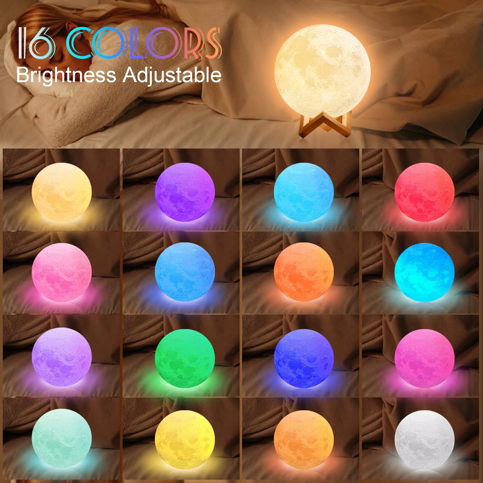  Luna-lámpara de 16 colores.