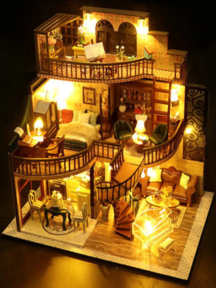 Mini casa de muñecas.