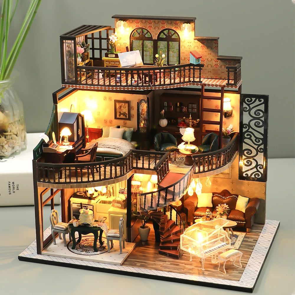 Mini casa de muñecas.