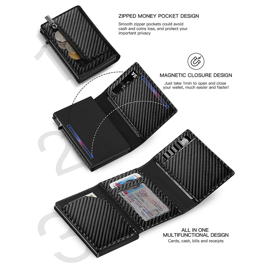 Men'S Carbon Fiber Magnetic Card Clip