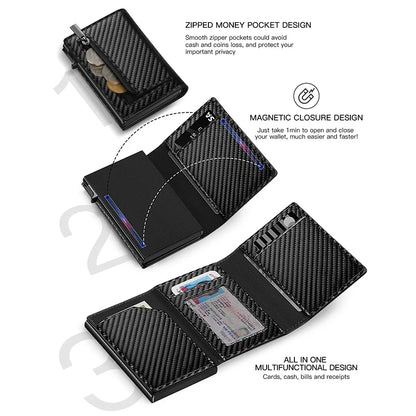 Men'S Carbon Fiber Magnetic Card Clip