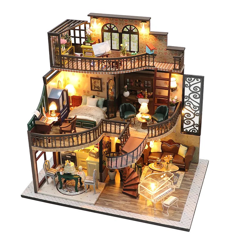 Mini casa de muñecas.