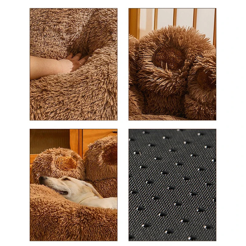 Cama de felpa para cachorros.