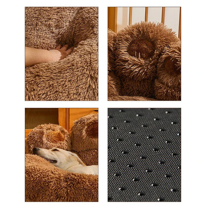 Cama de felpa para cachorros.