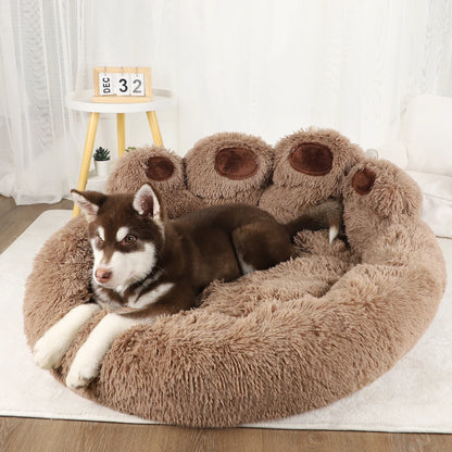 Cama de felpa para cachorros.