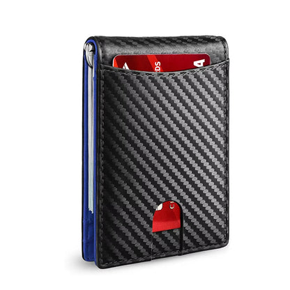 Minimalist Men'S Wallet RFID Barrier Multifunctional Ultra-Thin Card Wallet Foldable and Portable for Men'S Card Holder Purses