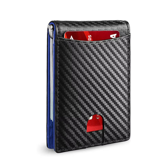 Minimalist Men'S Wallet RFID Barrier Multifunctional Ultra-Thin Card Wallet Foldable and Portable for Men'S Card Holder Purses