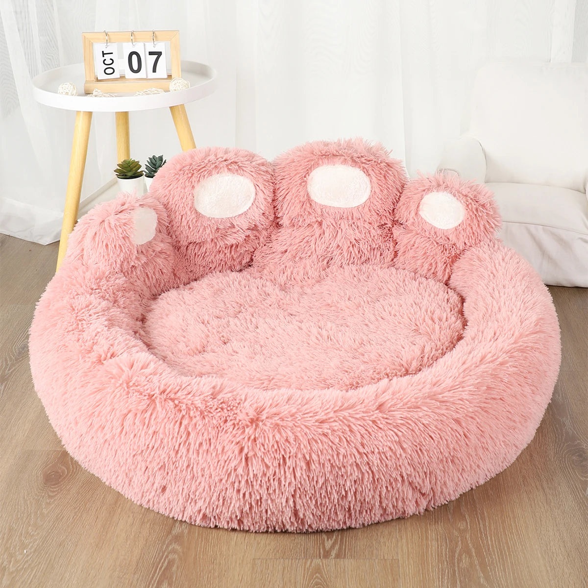 Cama de felpa para cachorros.