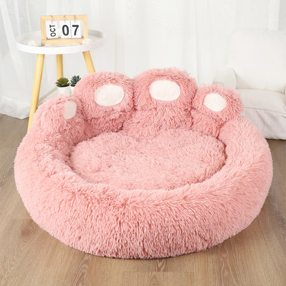 Cama de felpa para cachorros.
